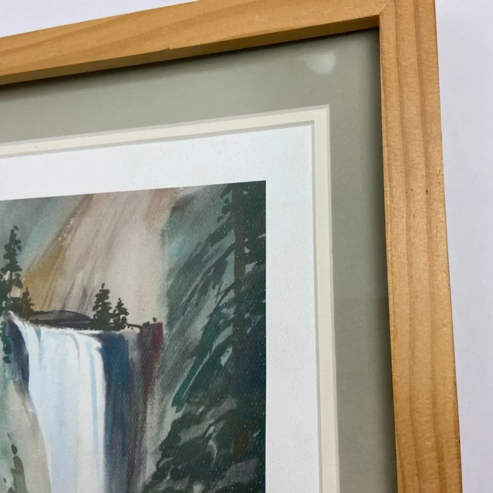 Watercolor Art  Robert Regis Dvorak  Signed  Falls Wooden Framed